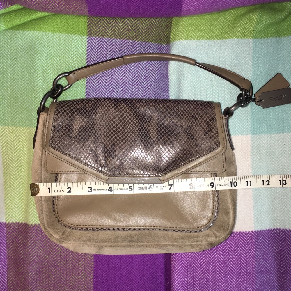 Coach Tylor Suede Exotic Python Leather Crossbody - image 7